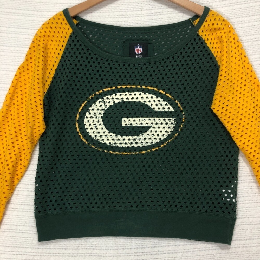 NFL Team Apparel Green Bay Packers Mesh Long Sleeve Top Football L‎